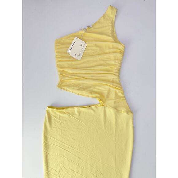 NEW! peppermayo yellow one shoulder maxi dress - size 4 - Picture 4 of 6